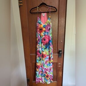 Nicole Miller, flowy, shelf bra, pockets, floral